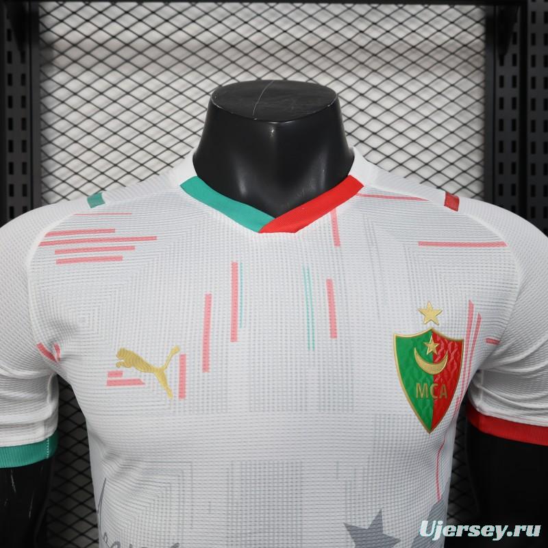 Player Version 2025 MC Alger (MCA) Home White Jersey with Club Emblem Design