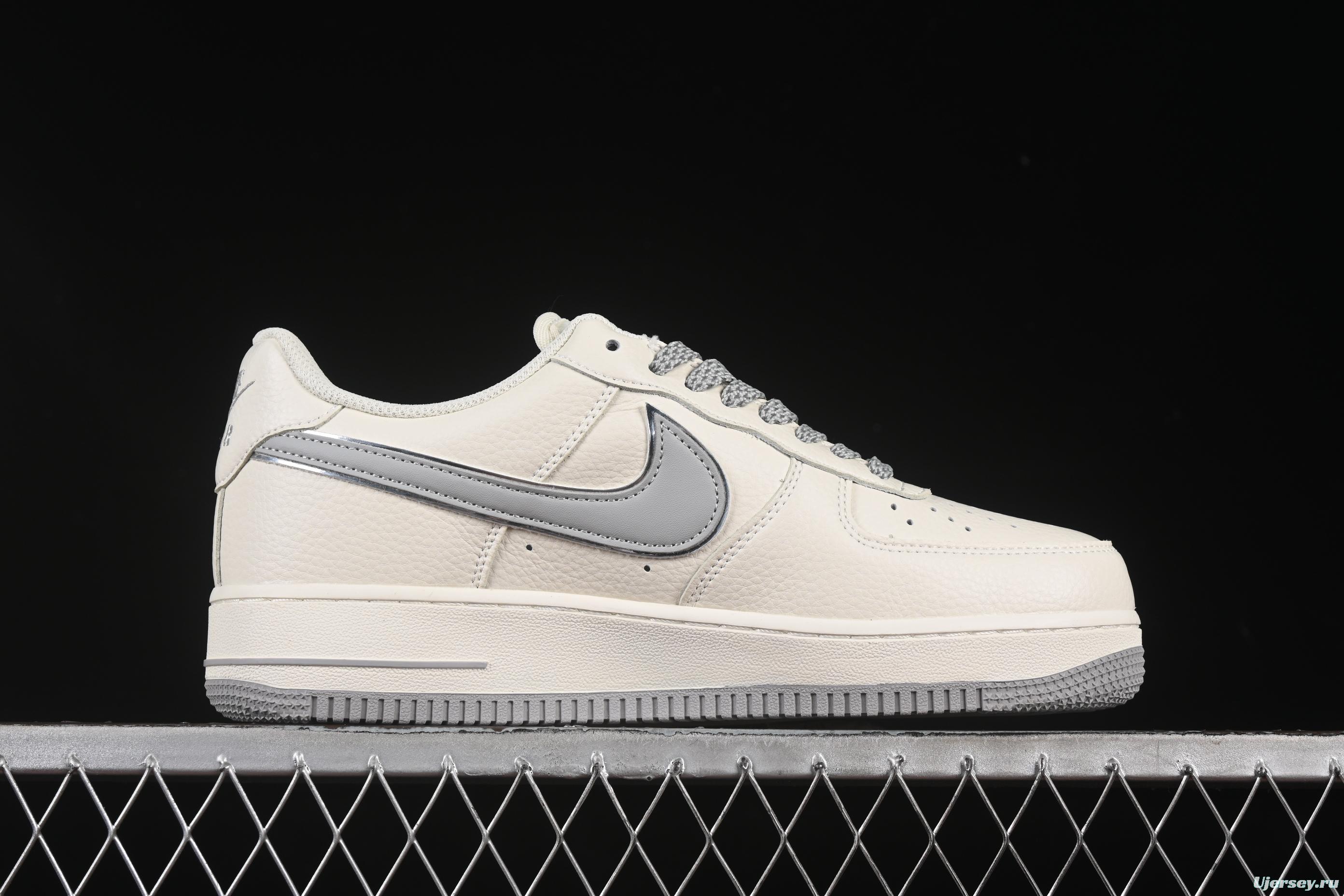 Nike Air Force 1 '07 Low Dream White Grey Swoosh Casual Sneakers - DR2024-106