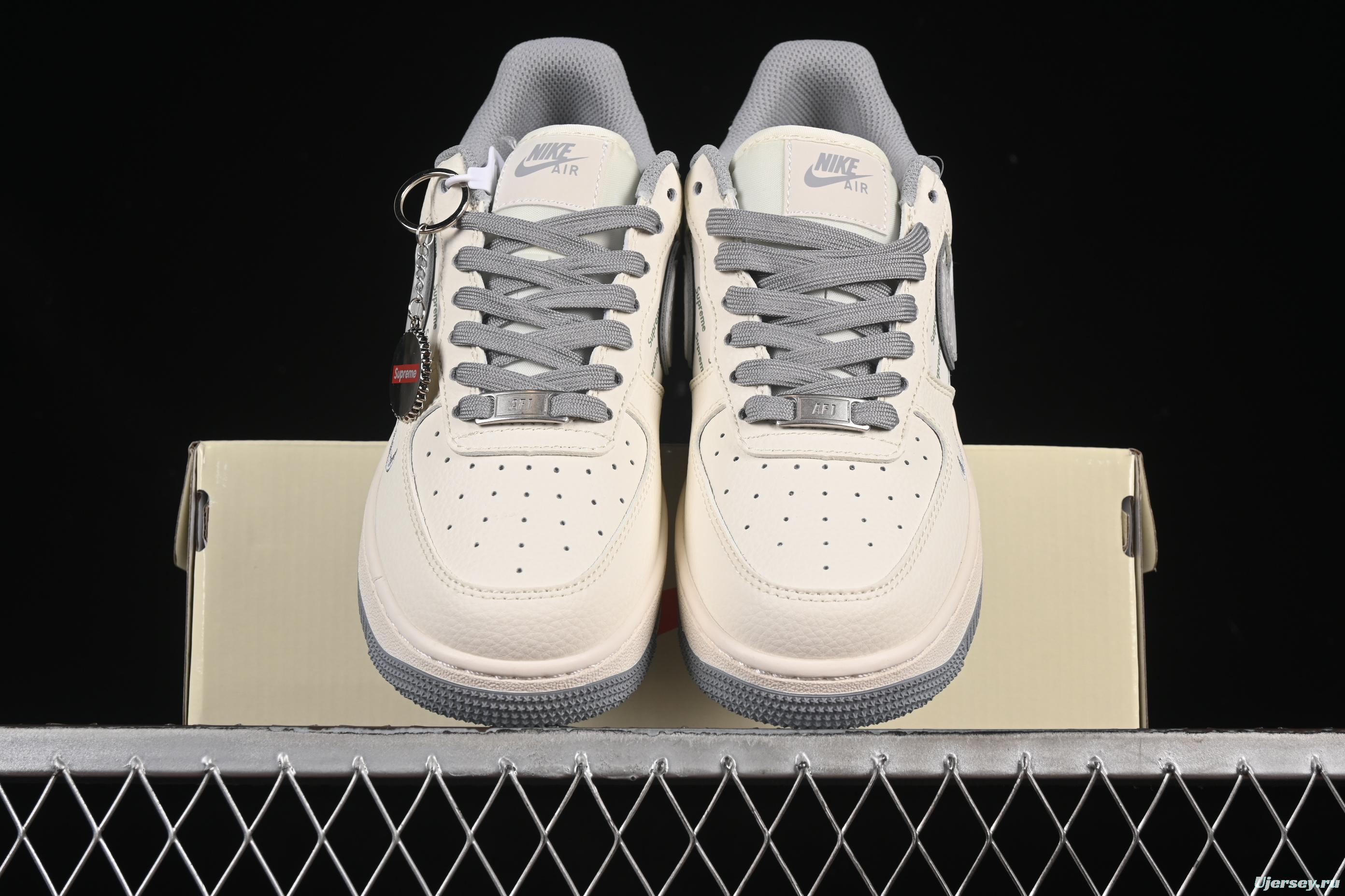 Nike Air Force 1 '07 Low Supreme Collaboration Beige Multi-Swoosh Casual Sneakers - XX3168-147