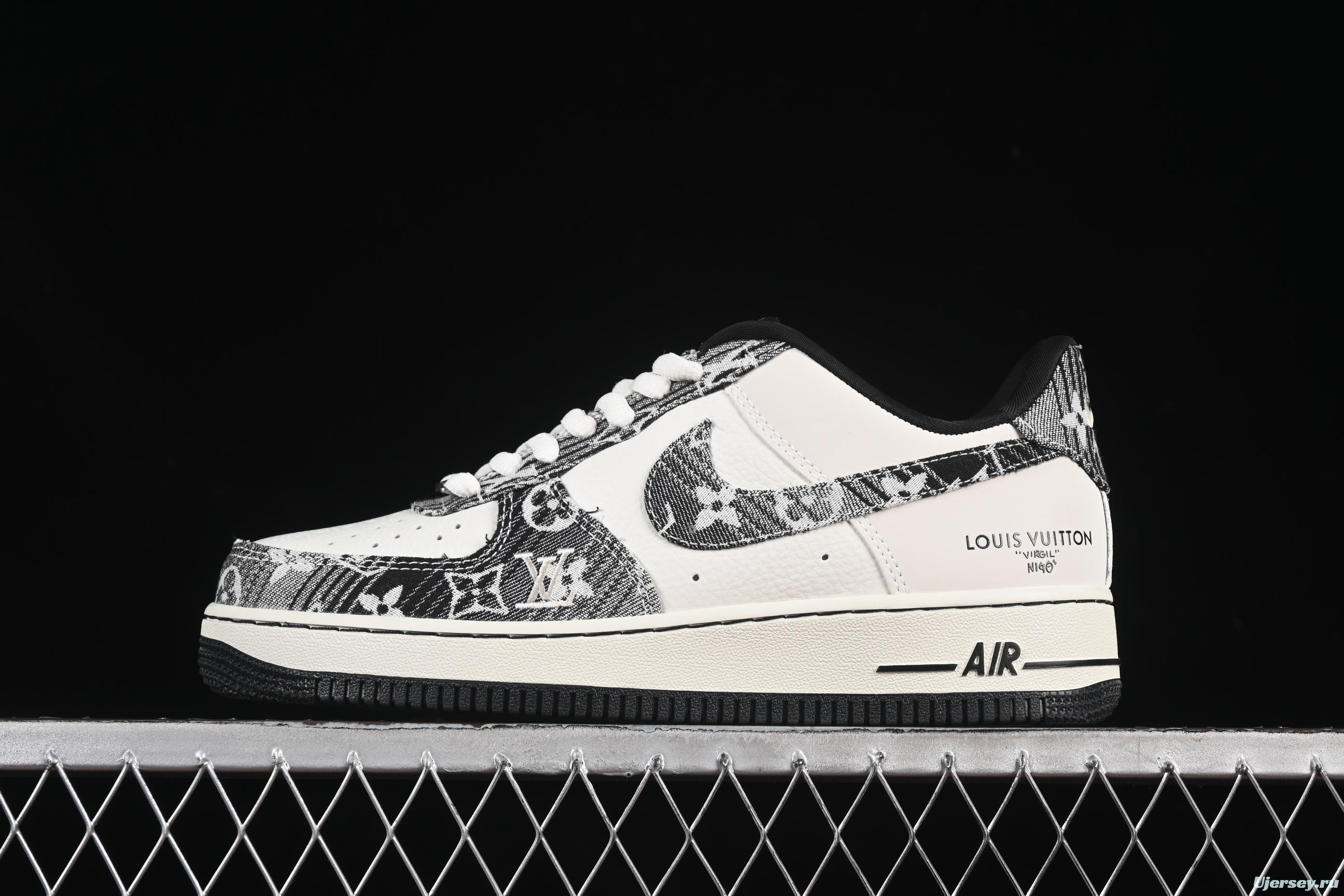 Nike Air Force 1 '07 Low LV Collaboration Grey Black Denim Casual Sneakers - SC9207-539