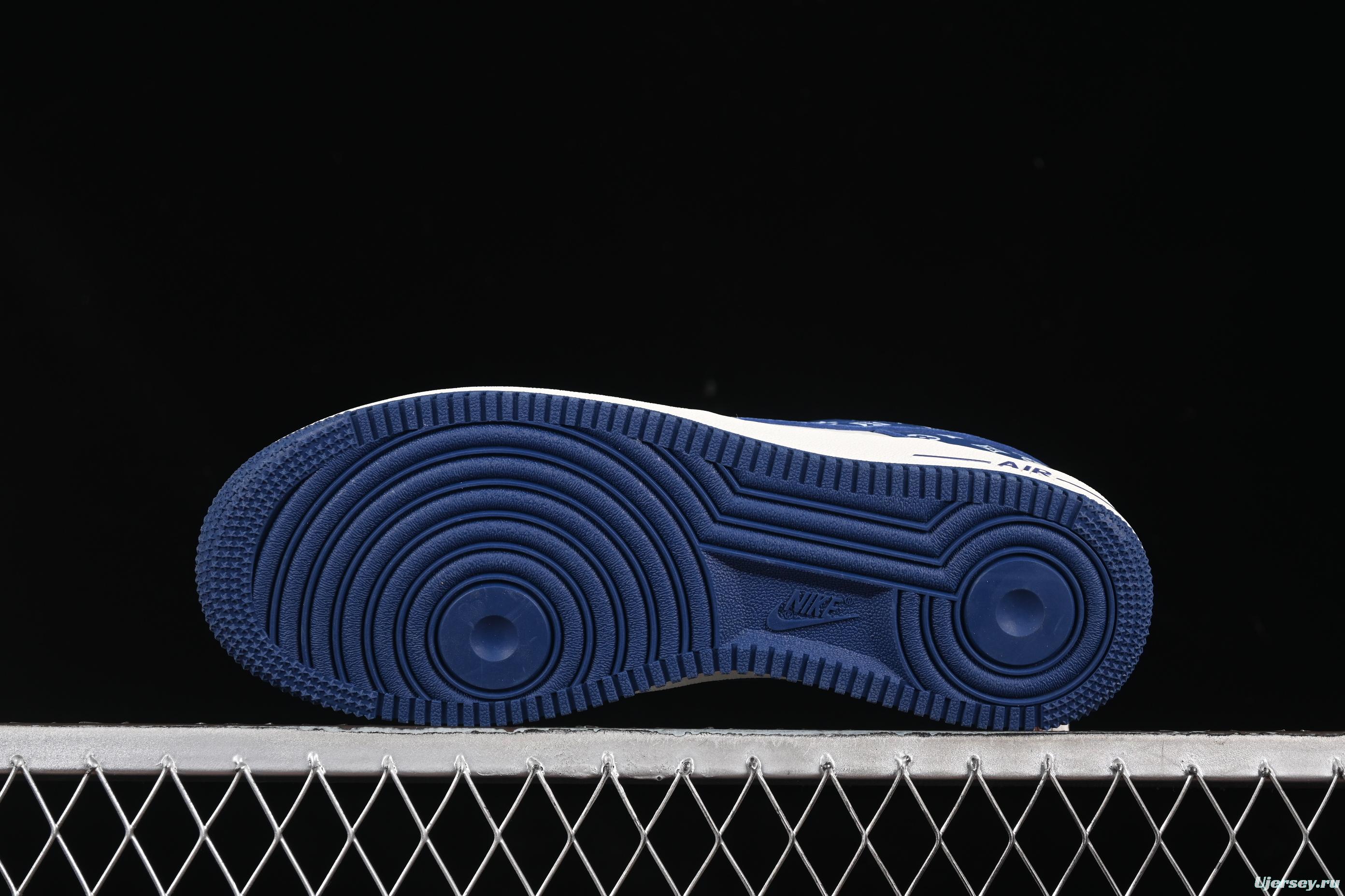 Nike Air Force 1 '07 Low LV Collaboration White Blue Swoosh Casual Sneakers - LW9279-008