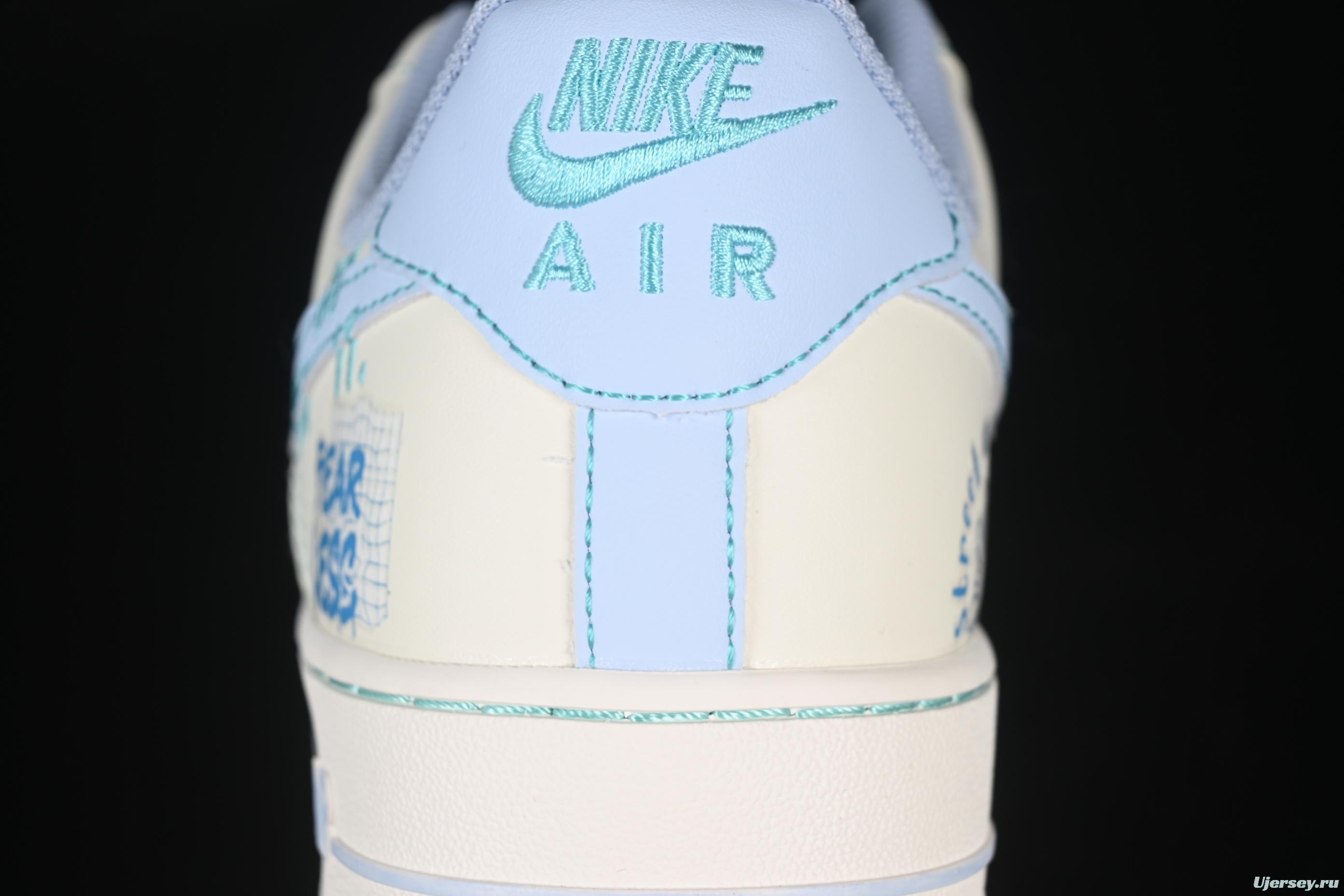 Nike Air Force 1'07 Low "Love Words" Casual Sneakers with Blue Romantic Design - FJ7740-510