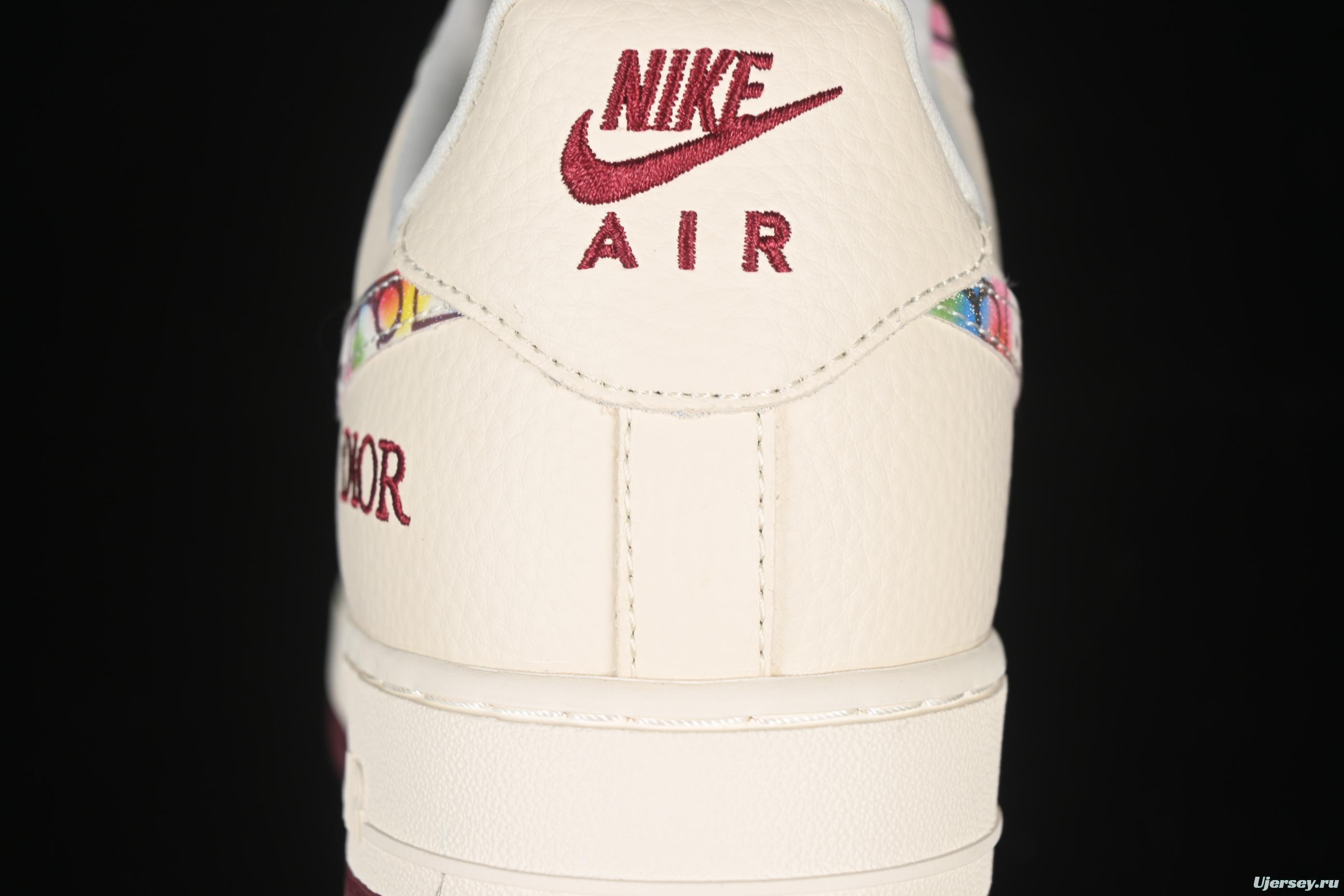 Nike Air Force 1'07 Low Dior Collaboration Floral Embroidery Casual Sneakers - DF0188-063