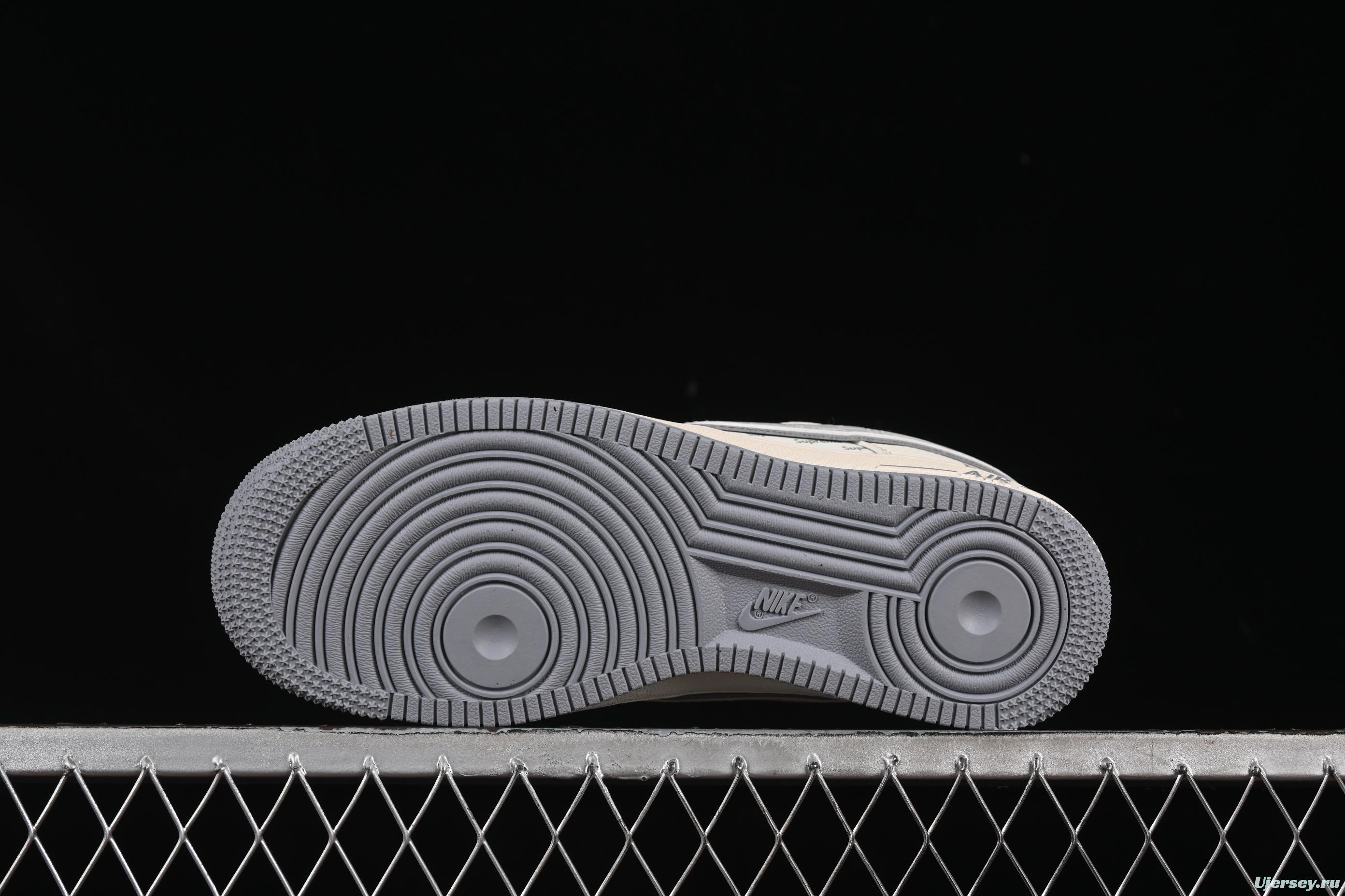 Nike Air Force 1 '07 Low Supreme Collaboration Beige Multi-Swoosh Casual Sneakers - XX3168-147