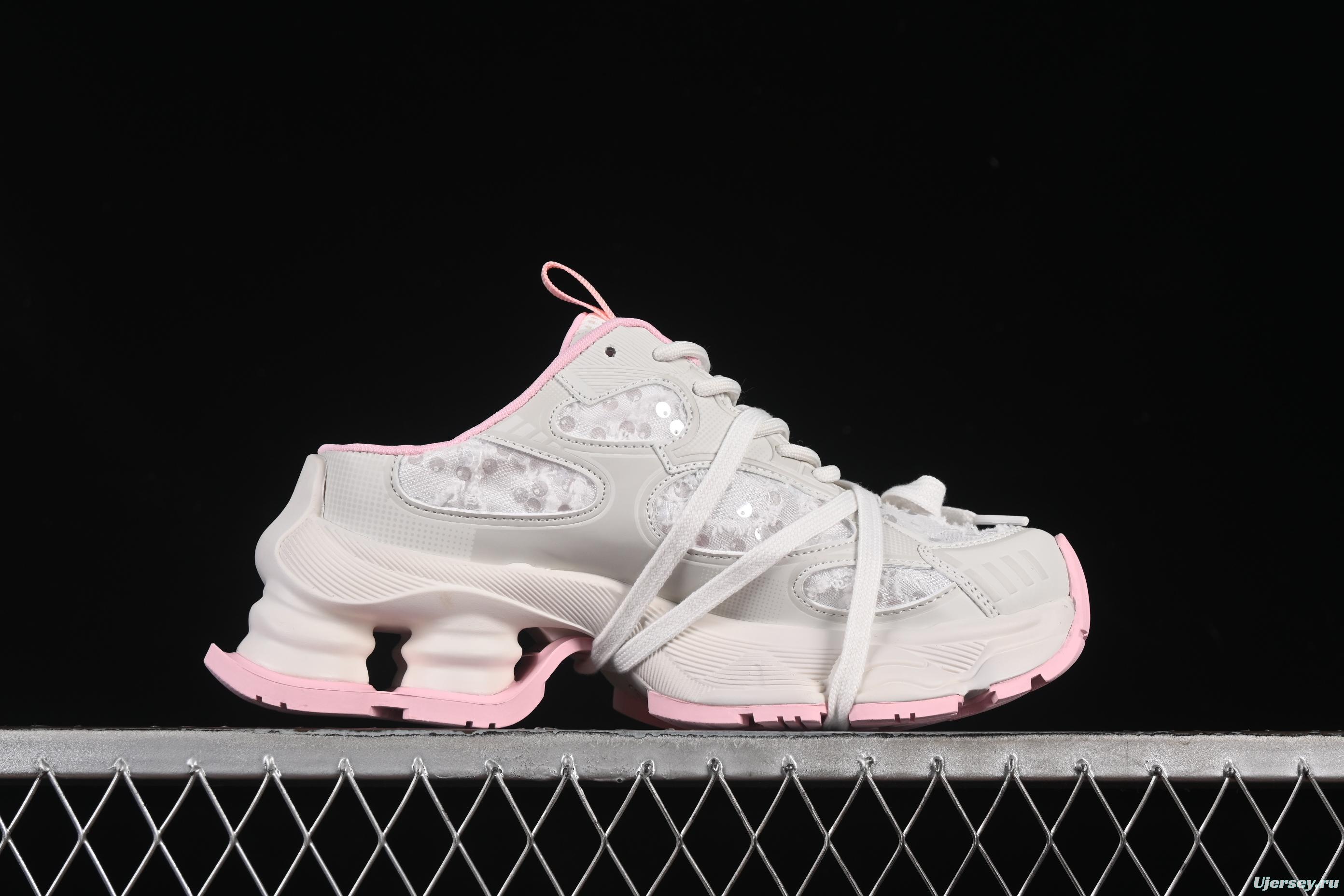 GG-CC Star Same Style Lace-Up Hollow Out Chunky Sneakers with 5cm Height Increase - G25U9910 Pink