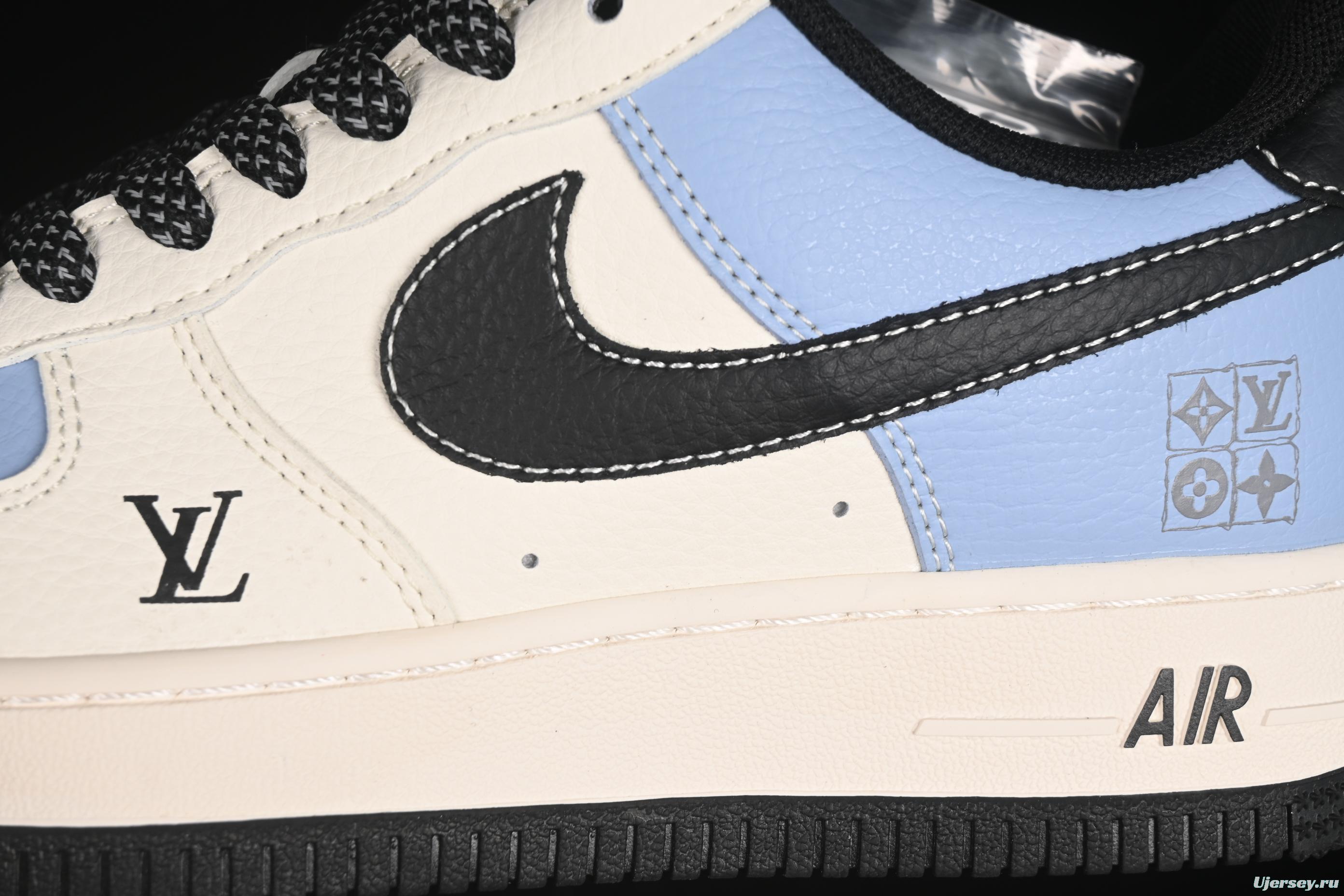 Nike Air Force 1 '07 Low LV Collaboration Black Water Blue Casual Sneakers - JJ2508-712