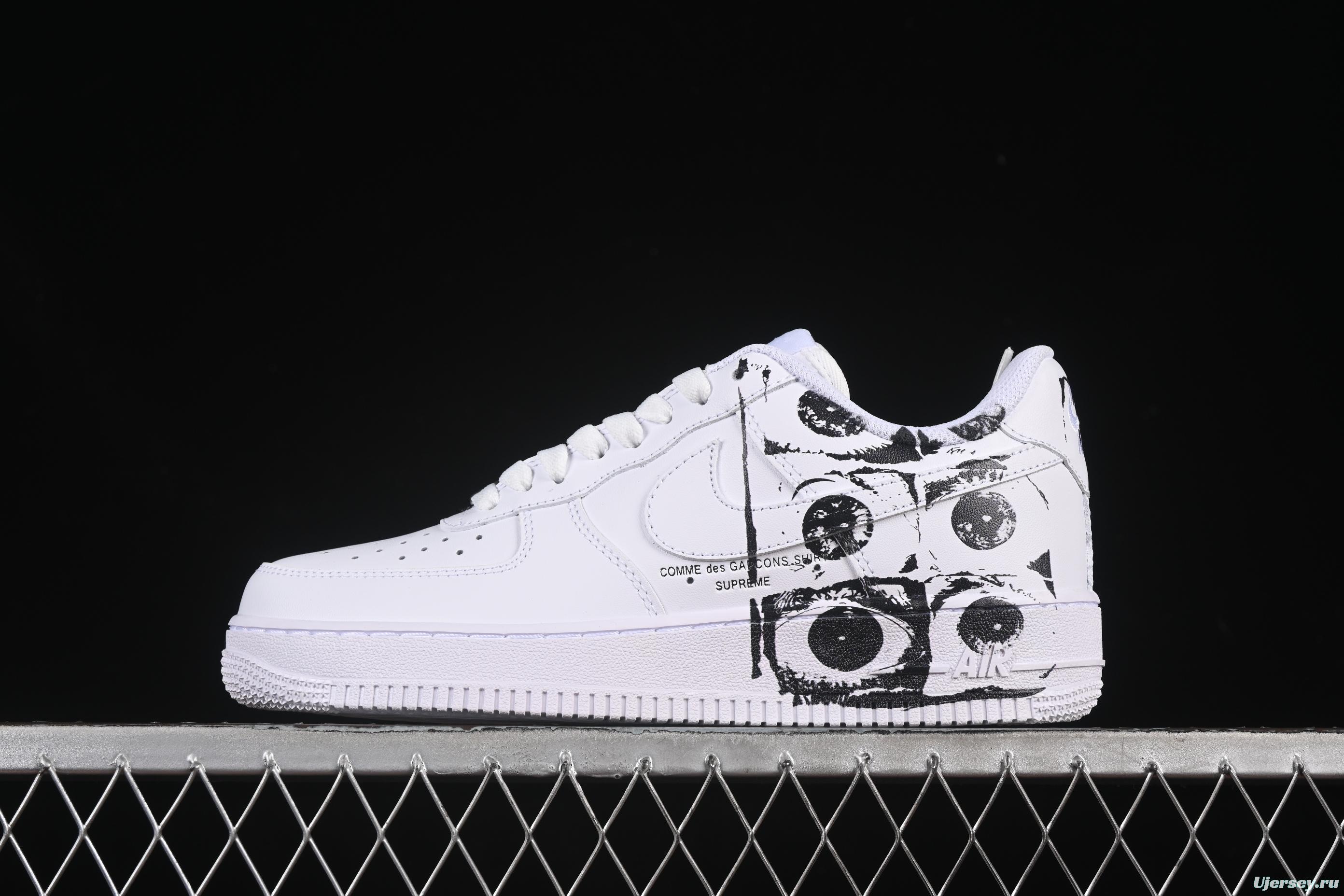 Nike Air Force 1 Low '07 Comme des Garcons Shirt Supreme Collaboration Casual Sneakers - 923044-100