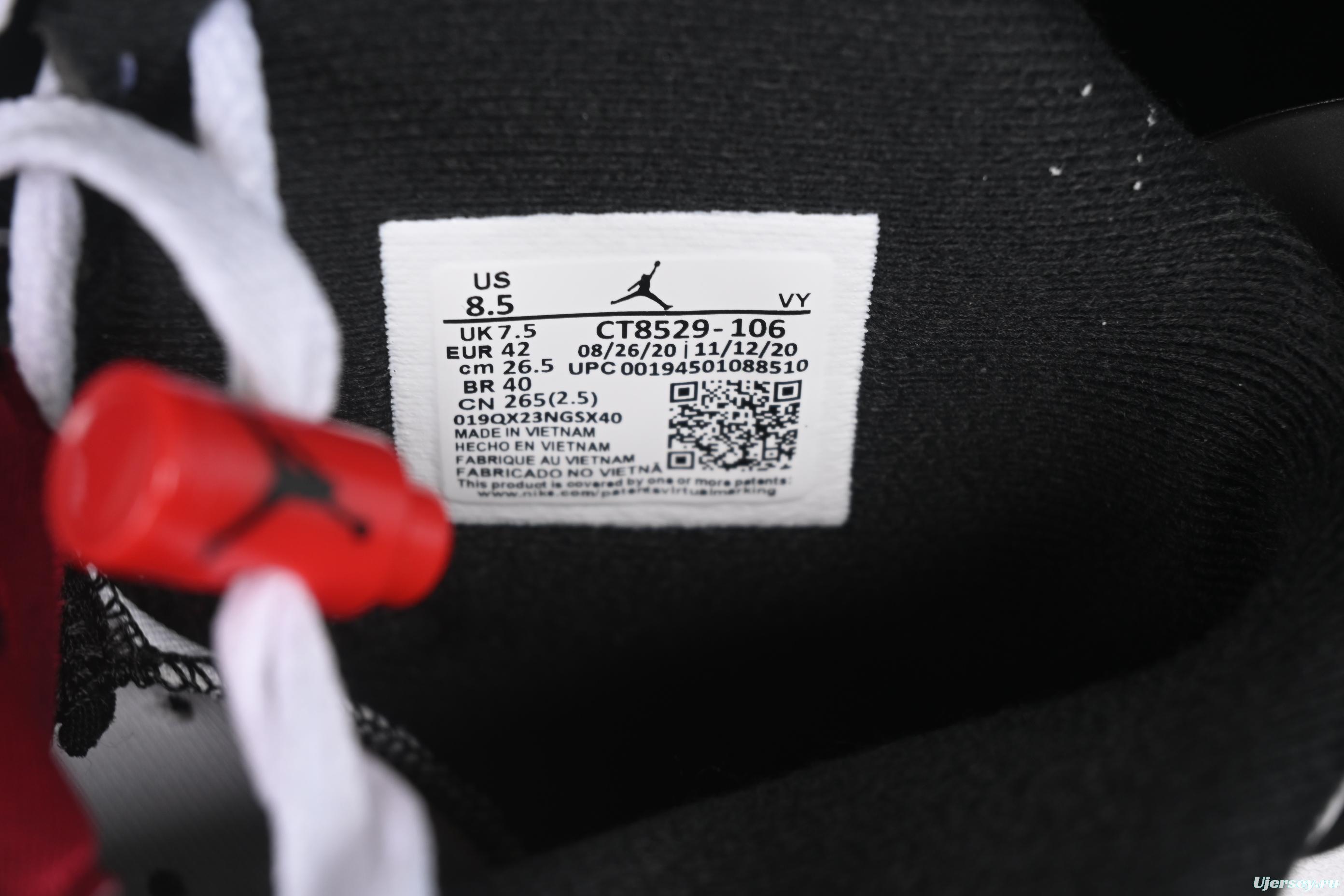 Nike Air Jordan 6 Retro High Basketball Shoes in Carmine White Red - CT8529-106