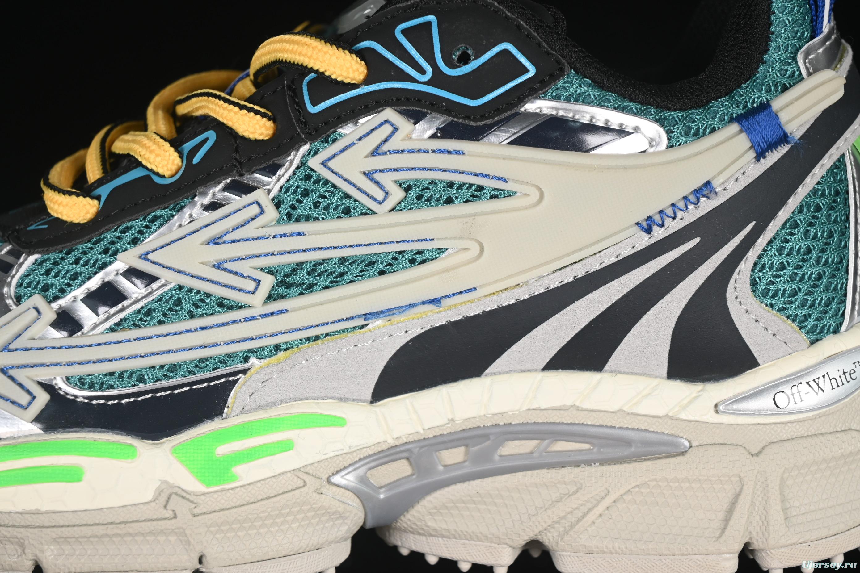 Off-White Be Right Low-Top Lifestyle Sneakers in Grey Green - C.D4