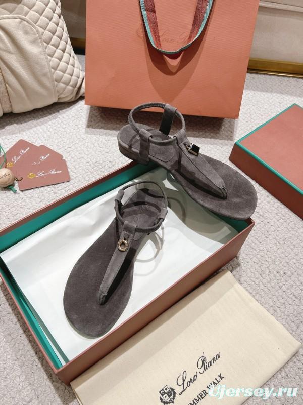 2025 Slippers LP Gray Suede Sandals LY00250