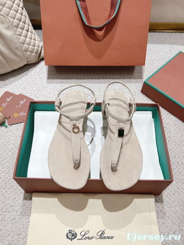 2025 Women LP Beige Suede Slippers LY00325