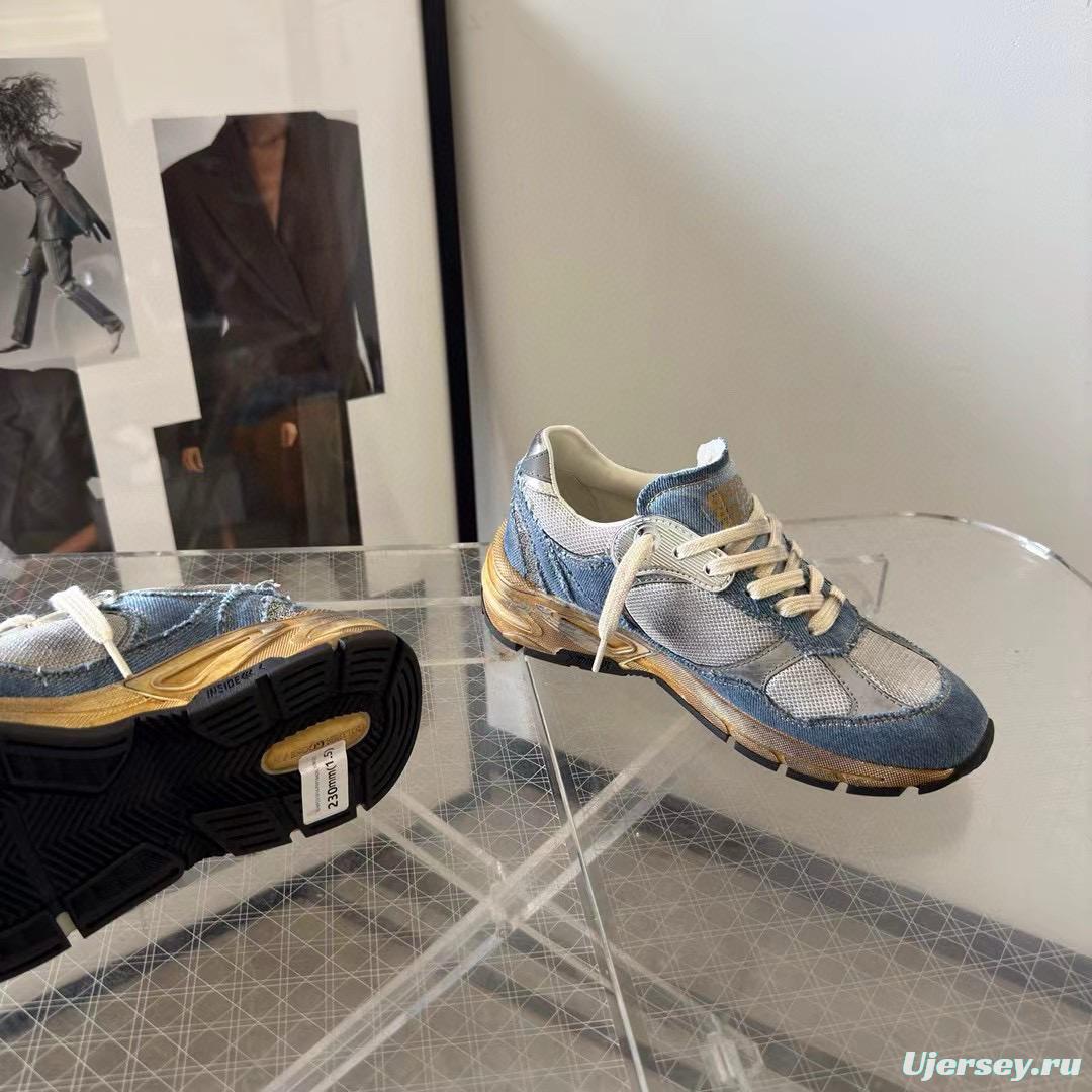 2024 Unisex GGDB Grey Blue Mesh Suede Sneakers