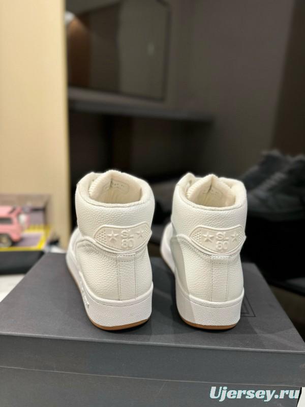 2024 Men Yves Saint Laurent white leather high top sneakers MJ00390
