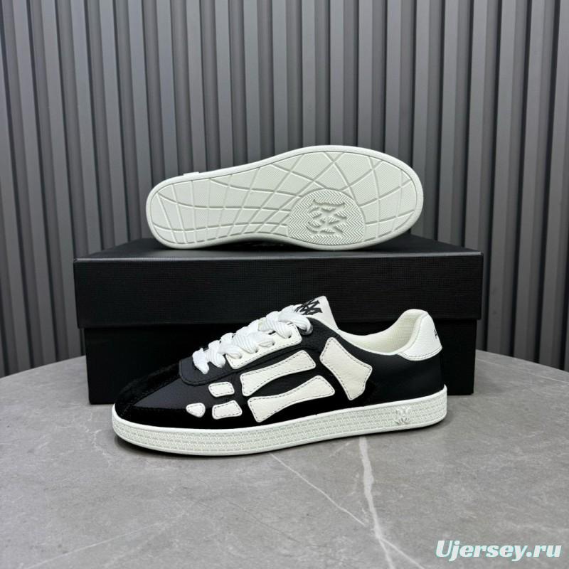 2024 Unisex Amiri Black White Leather Sneakers MJ00300
