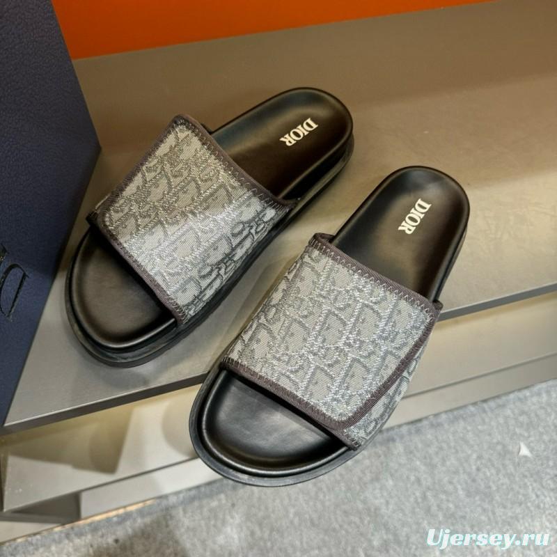 2024 Slippers Dior gray fabric Slippers MJ00180