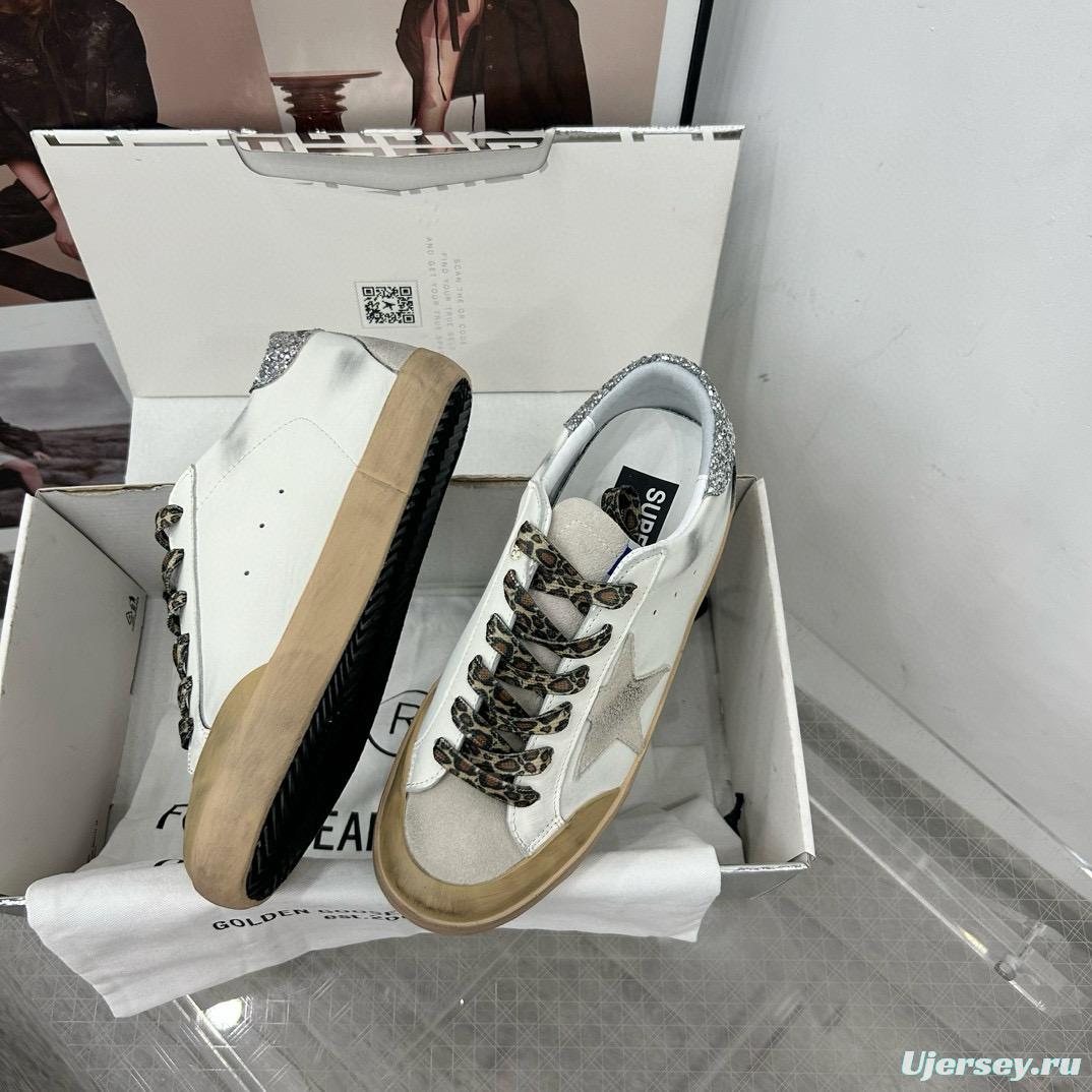 2025 Women GGDB White Grey Leather Sneakers