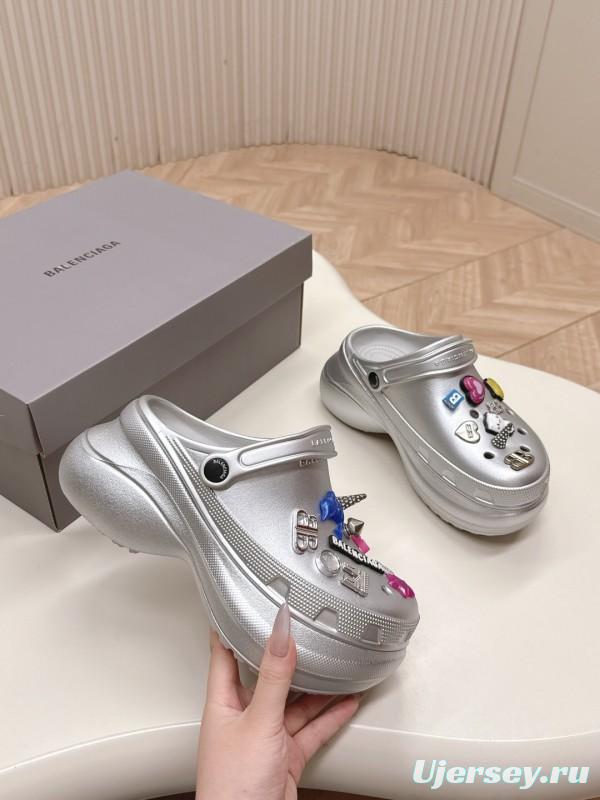2025 Unisex Balenciaga Silver EVA Rubber Clog Embellished LY00330(F)/LY00340(M)