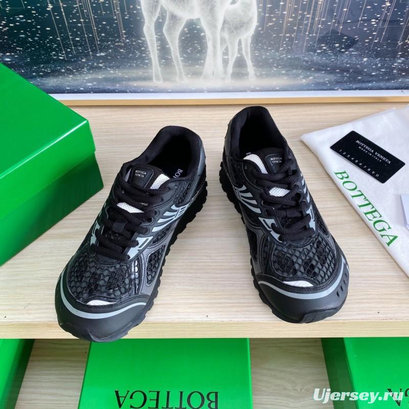2025 Men BV Black Mesh Leather Sneakers LY00310