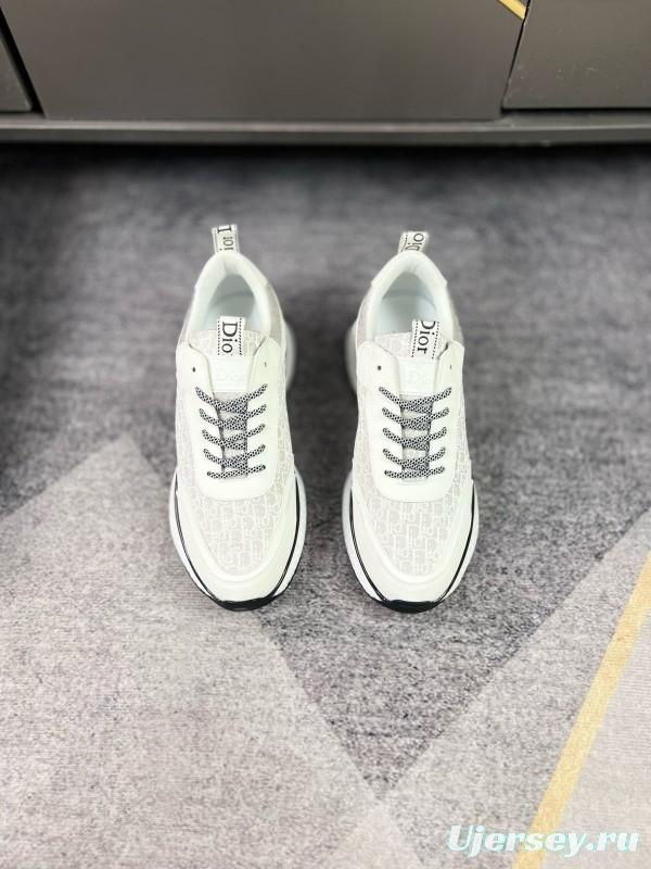 2024 Unisex Dior White Mesh Leather Casual Sneakers MJ00270