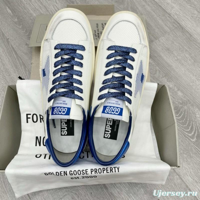 2024 Unisex GGDB White Blue Leather Sneakers STARDAN