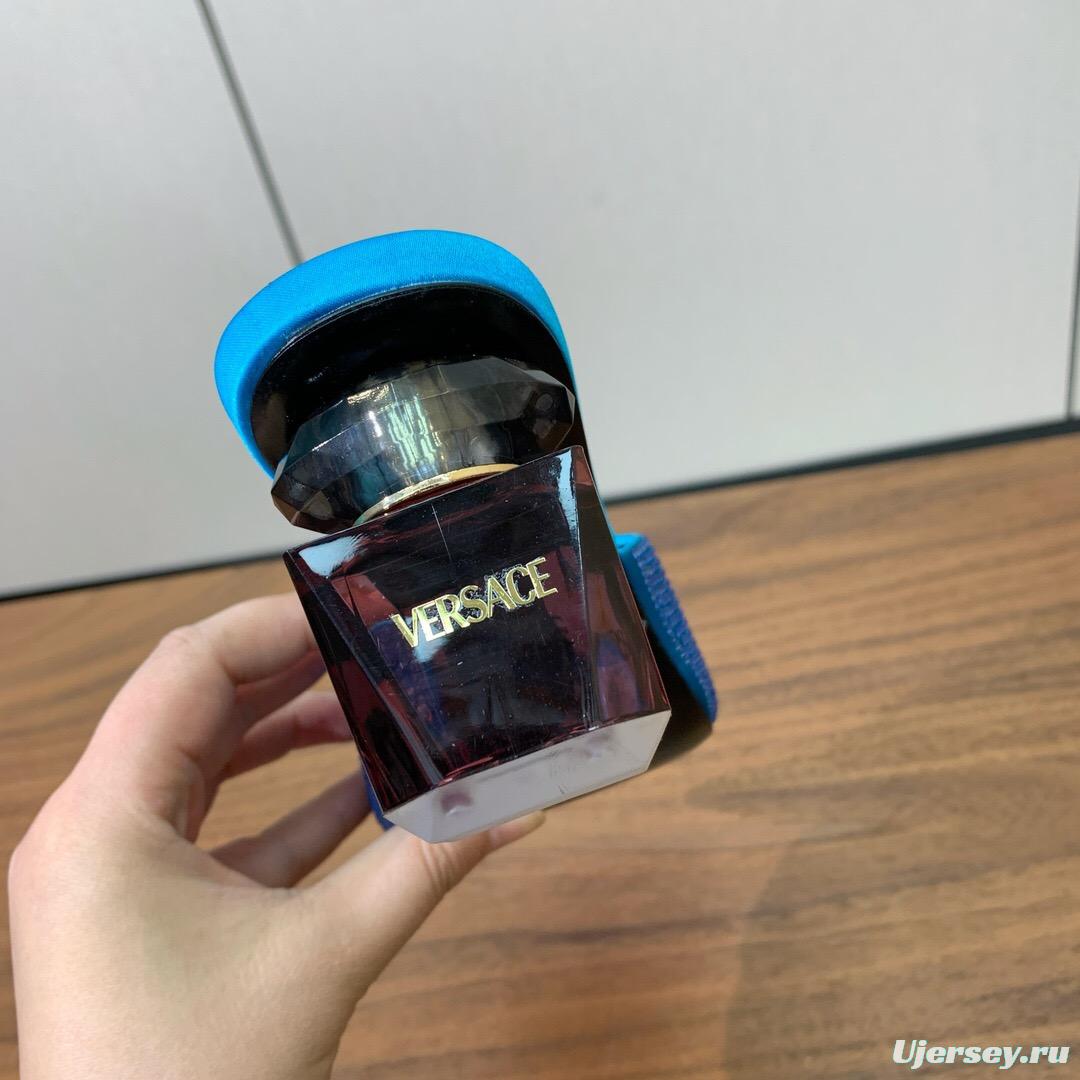 2025 Women VERSACE Blue Satin Slippers