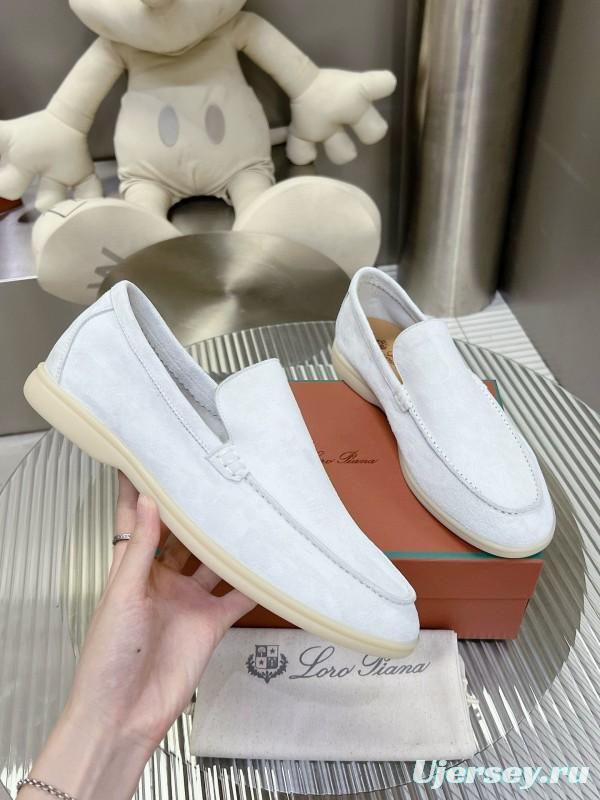2024 Unisex Le Parmentier White Calf Suede Loafers MJ00270
