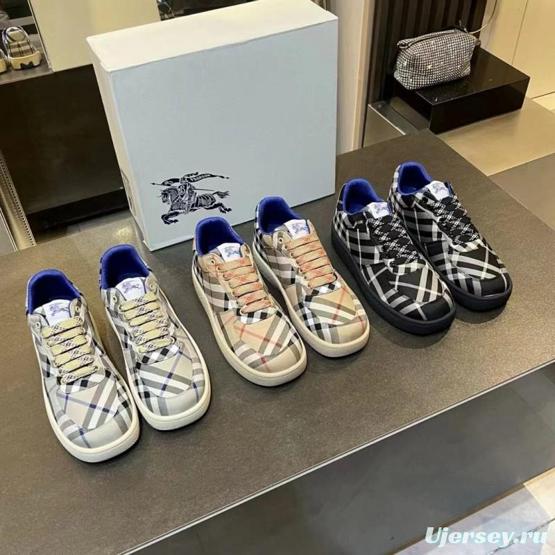 2024 Unisex Burberry Beige Black White Calf Leather Casual Shoes MJ00330