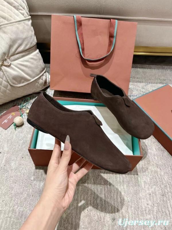 2025 Women LP Dark Brown Suede Loafers LY00300