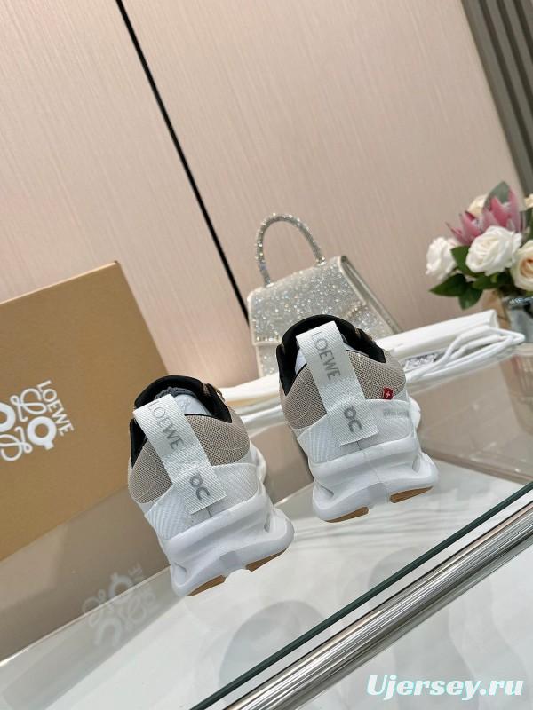 2025 Women Loewe Beige White Mesh Sneakers