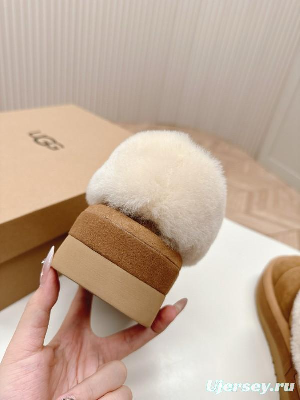 2024 UGG Chestnut Suede Sheepskin Slippers MJ00280