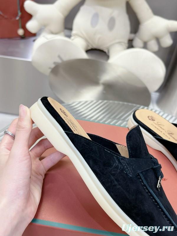 2024 Slippers LP Black Suede Loafers