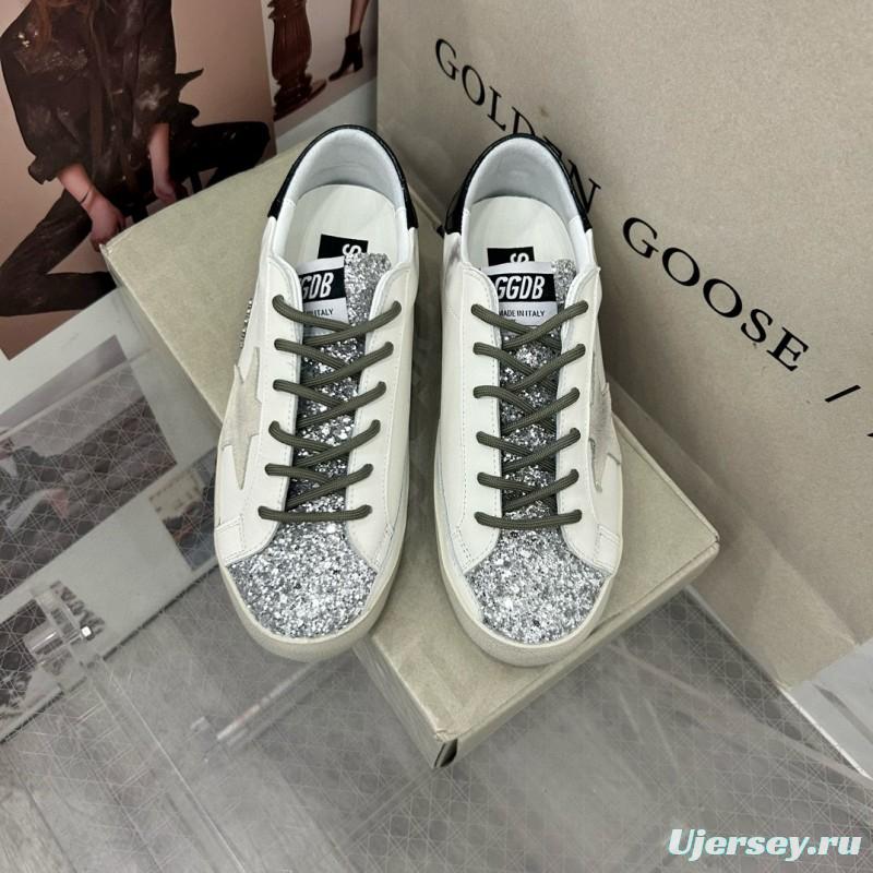 2025 Women GGDB White Silver Leather Sneakers MJ00260
