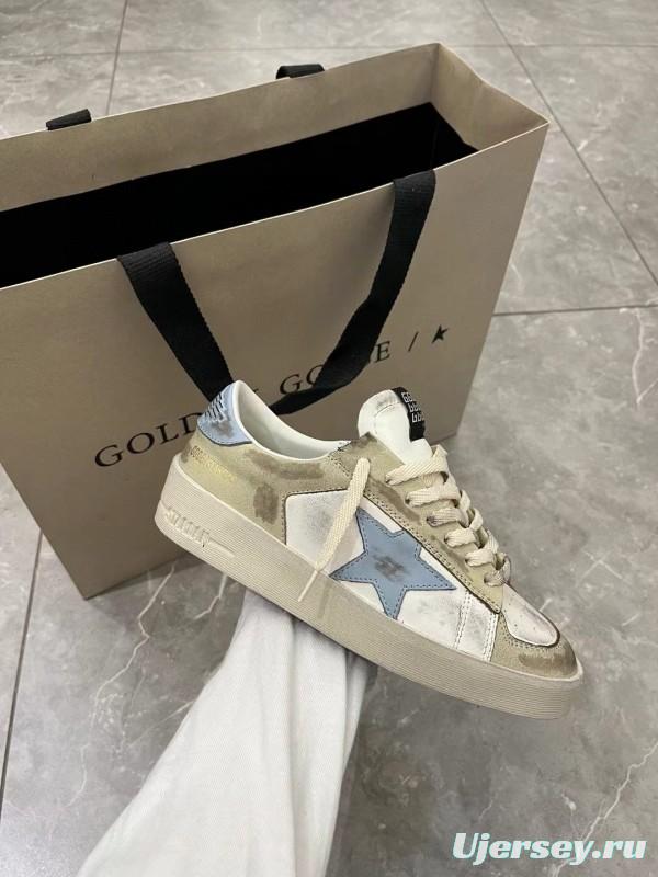 2024 Unisex GGDB White Beige Light Blue Leather Suede Sneakers MJ00260