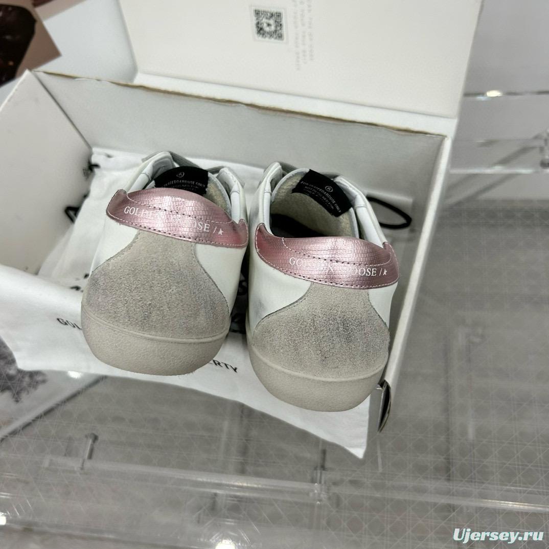 2025 Women GGDB White Grey Pink Leather Suede Sneakers