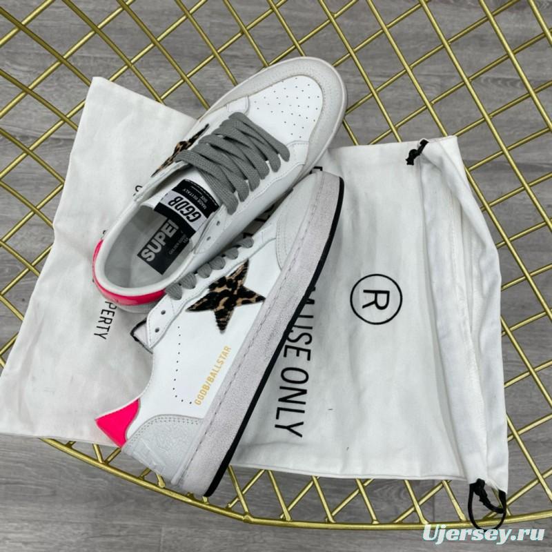 2024 Unisex GGDB White Pink Leopard Print Leather Suede Low Top Sneakers MJ00260