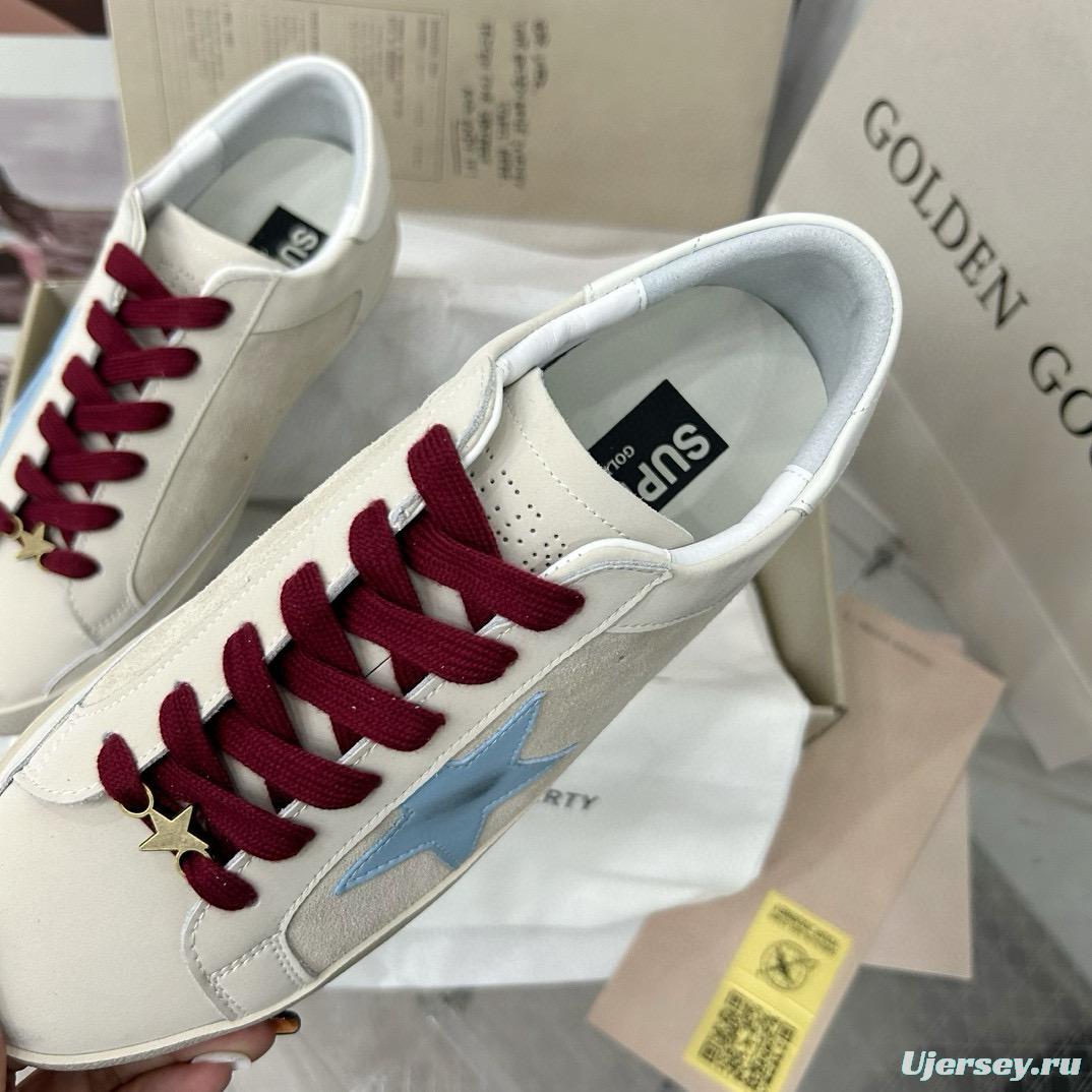 2025 Women GGDB Blue White Leather Sneakers MJ00260