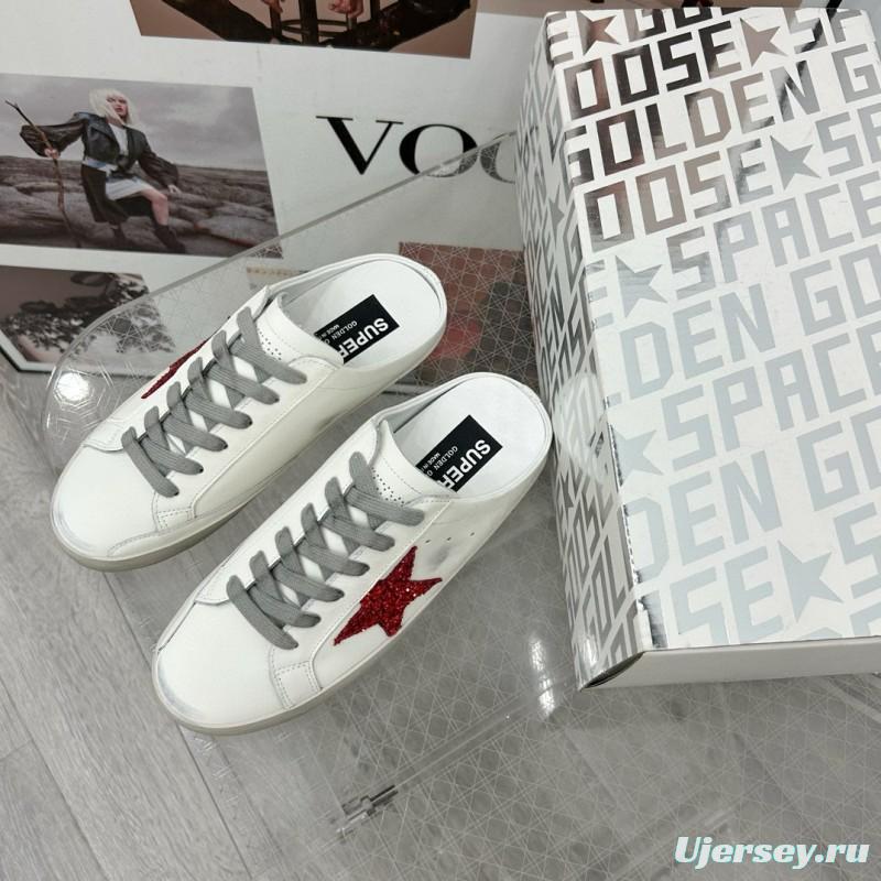 2025 Women GGDB White Red Leather Sneakers