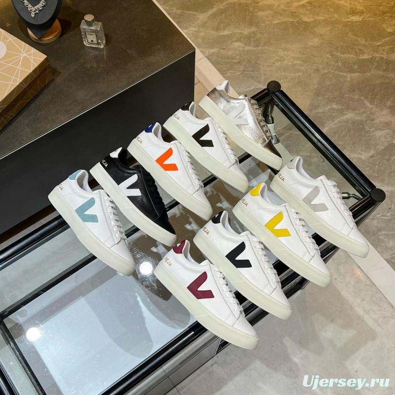 2025 Unisex VEJA White Grey Leather Canvas Sneakers MJ00240