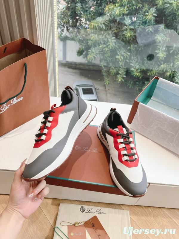 2024 Unisex Le Parmentier gray white red knit sneakers MJ00340