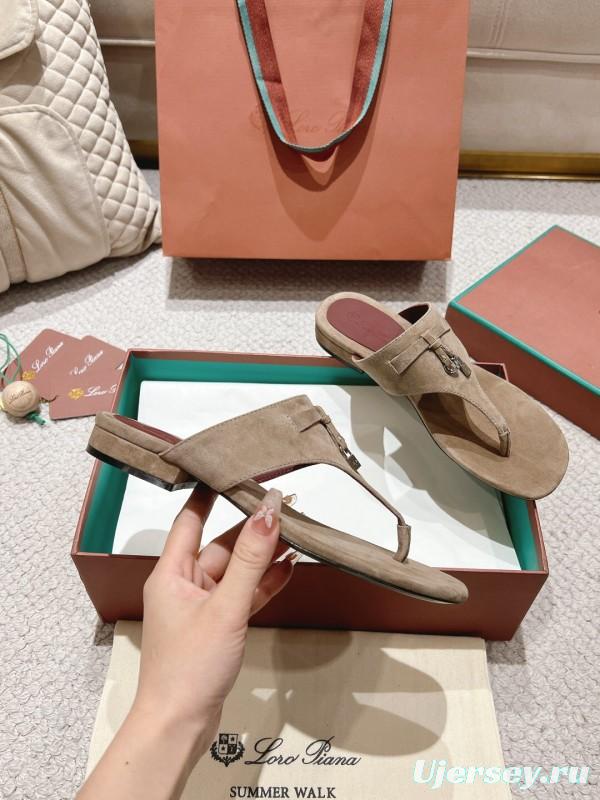 2025 LP Beige Suede Slippers LY00250