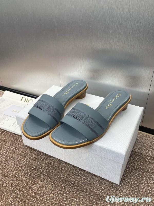 2025 Slippers Dior Gray Fabric Slippers
