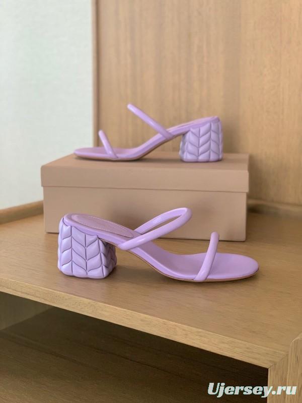 2025 Women Gianvito Rossi Purple Leather Slippers