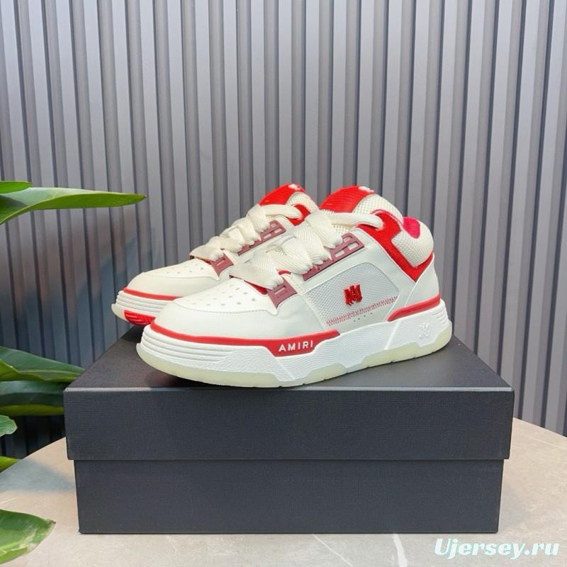 2024 Unisex Amiri White Red Leather Sneakers MJ00360