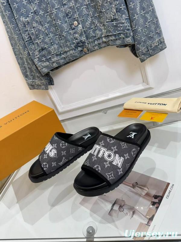 2025 LV Black Fabric Slippers LY