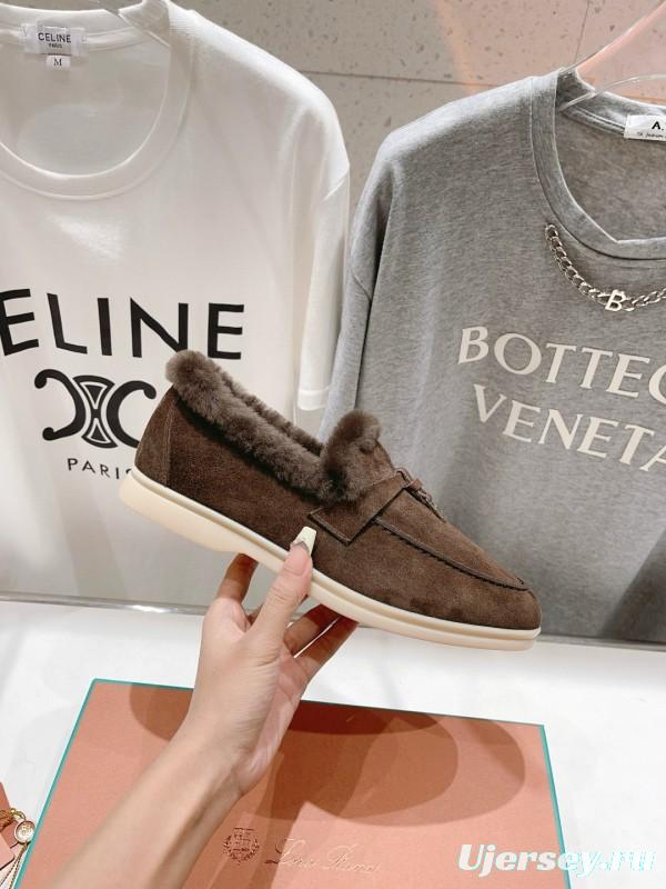2024 Women Le Parmentier Brown Suede Shearling Loafer MJ00310