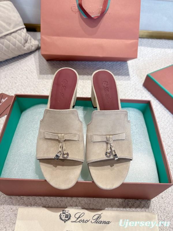 2025 Women LP Beige Suede Heels LY00390