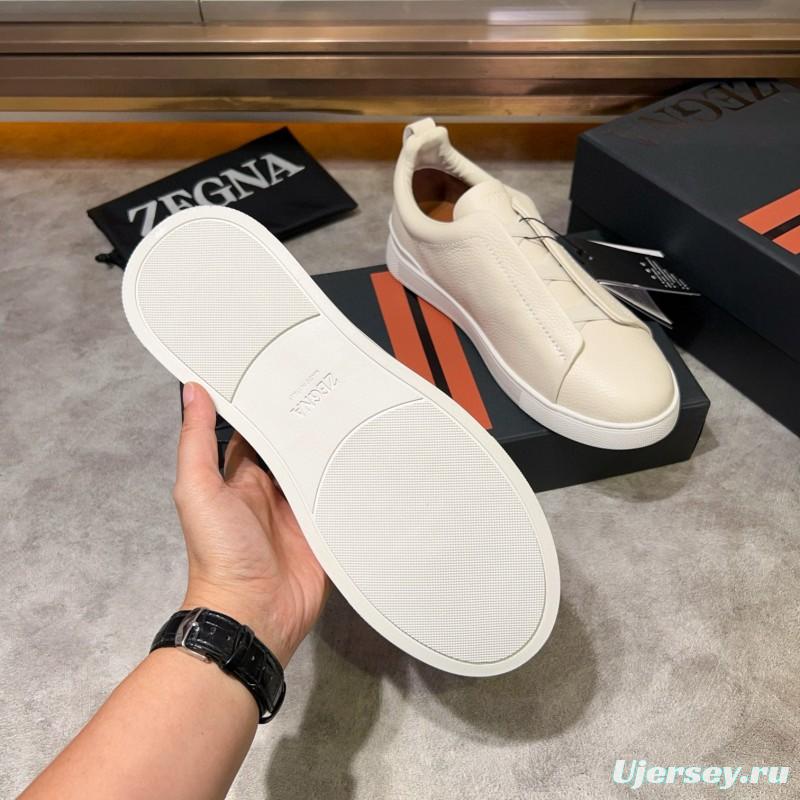 2024 Men ZEGNA White Leather Sneakers MJ00280