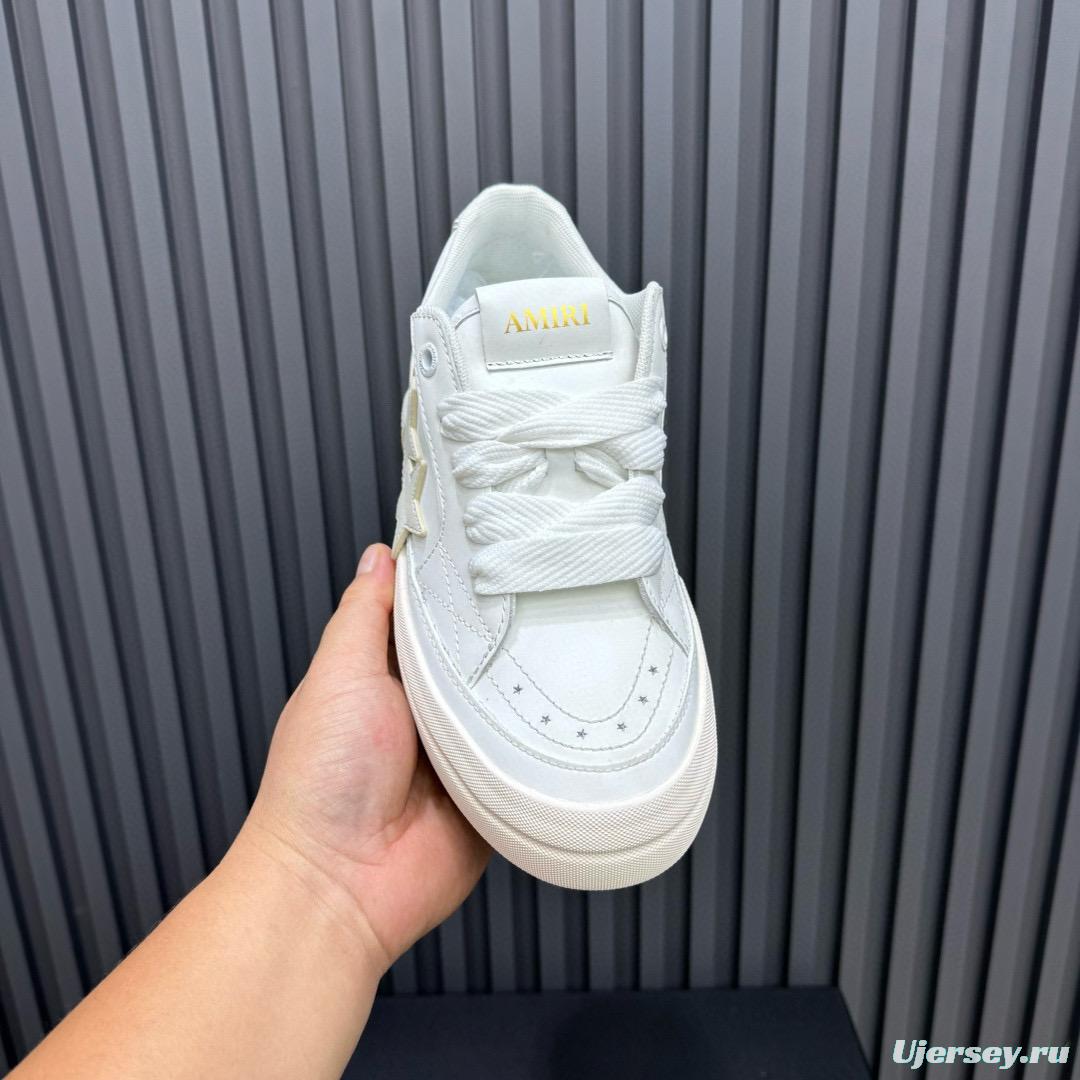 2024 Unisex Amiri White Leather Sneakers MJ00300