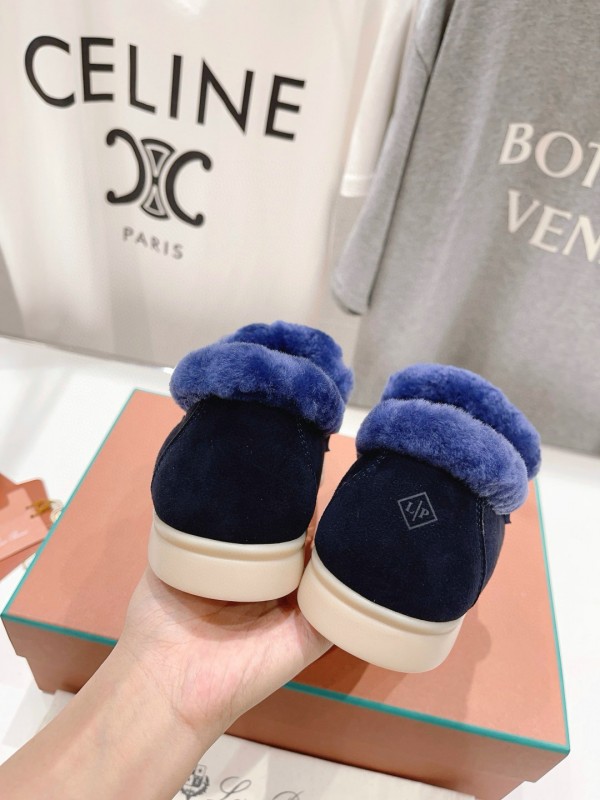 2024 Women LP Blue Suede Shearling Loafers MJ00300