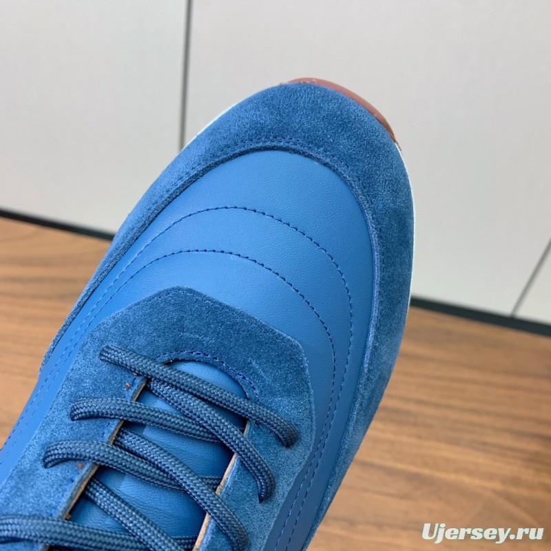 2025 Unisex Le Parmentier Blue Brown Suede Leather Sneakers LY